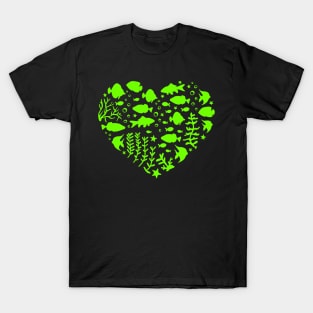 Herz für Angler und Aquarien T-Shirt